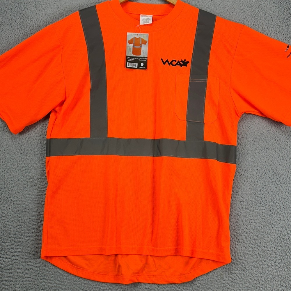 Forester Hi-Visibility Shirt Mens Large Orange Class 2 Reflective Workwear NEW